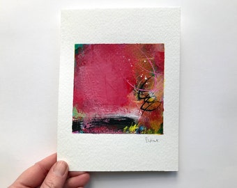 ORIGINAL ABSTRACT PAINTING | 10 x 10cm | Acrylic on Fabriano Paper | by Sarah Foat