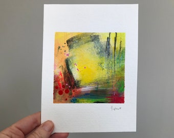 ORIGINAL ABSTRACT PAINTING | 10 x 10cm | Acrylic on Fabriano Paper | by Sarah Foat