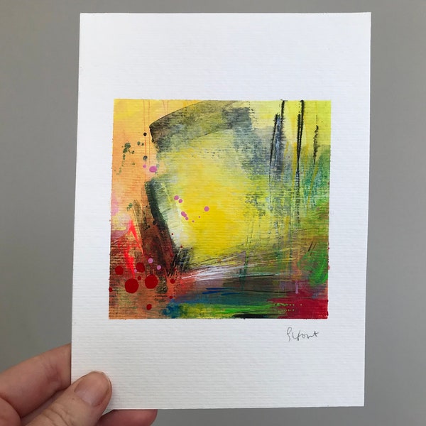 ORIGINAL ABSTRACT PAINTING | 10 x 10cm | Acrylic on Fabriano Paper | by Sarah Foat