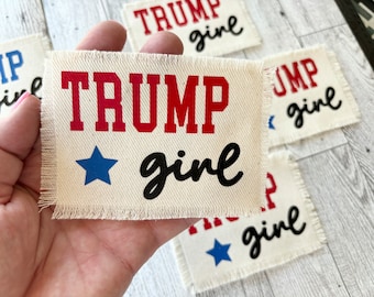 Trump Girl Hat Patch: Frayed Tattered Style - MAGA, Trump 2024