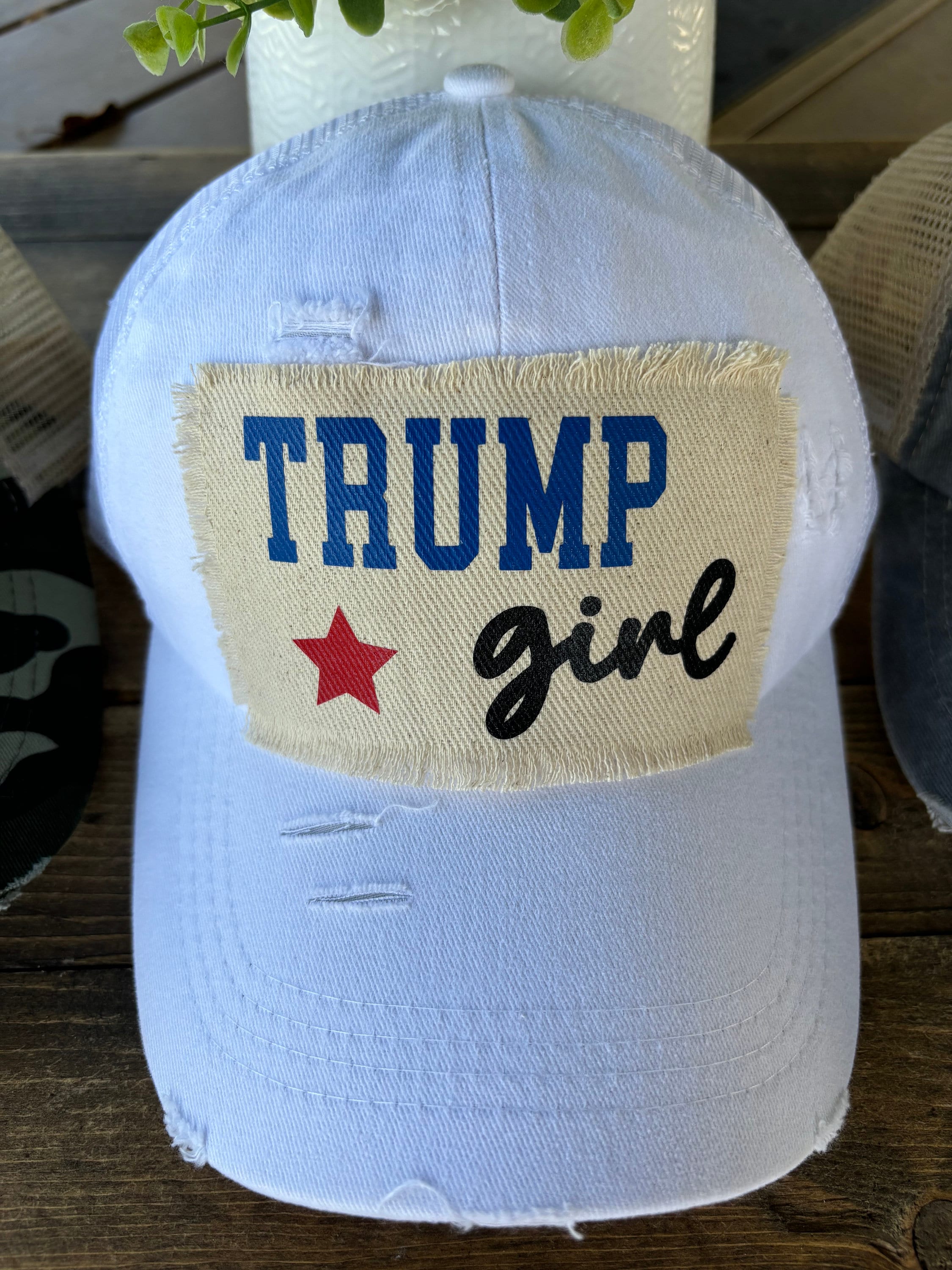 Trump 2024 Tattered Patch Hat: Women