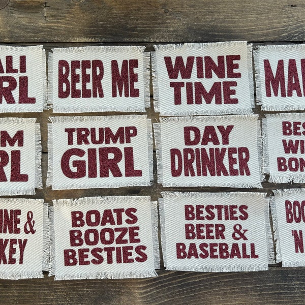 Wine Patches for Hats Etsy