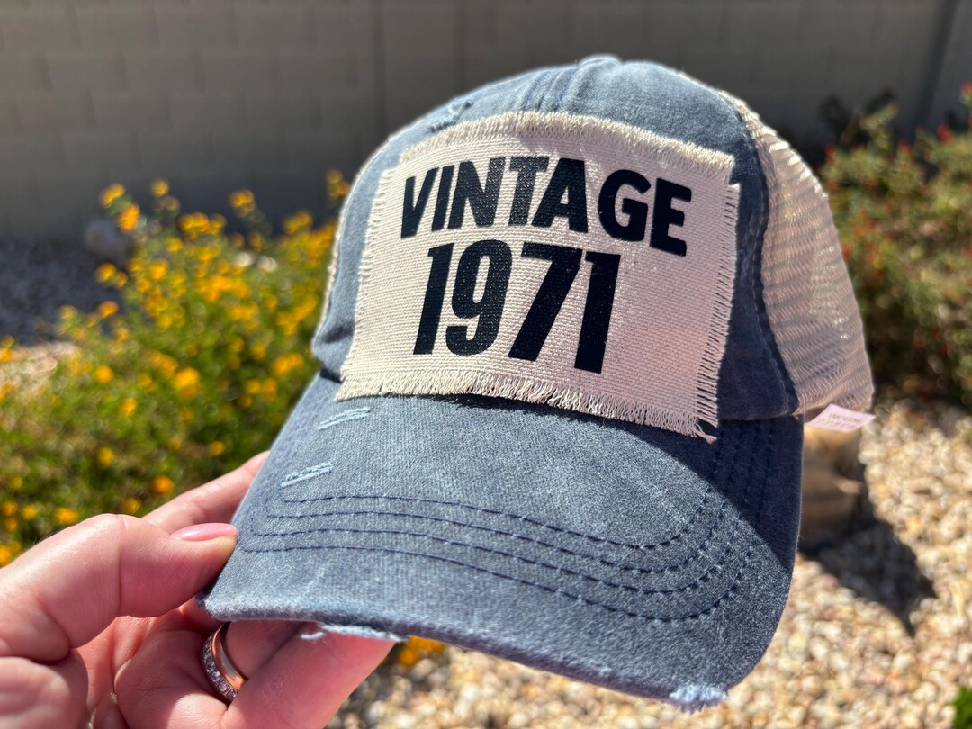 Vintage Year Patch Hat: Custom Tattered Baseball Cap, Women's Frayed ...