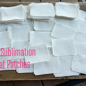 Blank Polyester Sublimation Hat Patch: DIY Raggy Tattered Patch, Sublimation Patches, Make Your Own Patch, Frayed Patch, Hat Patch, Worn