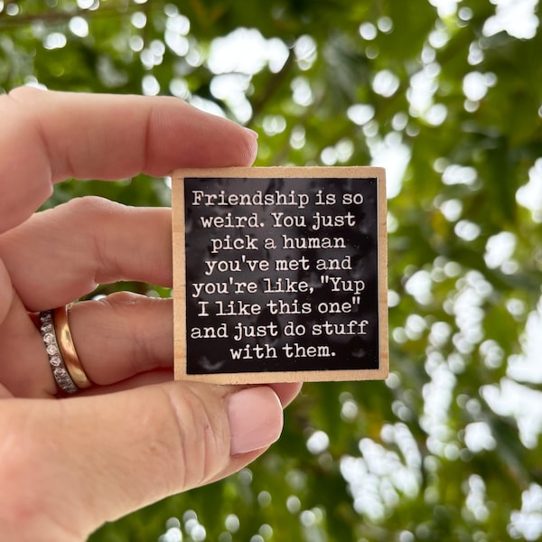 Funny Friendship Magnet: Girl Gang, Handmade 2" x 2" Wood Magnet, Bestie Gift, Friendship Keepsake, Birthdays, Soul Sister, Hilarious Quote