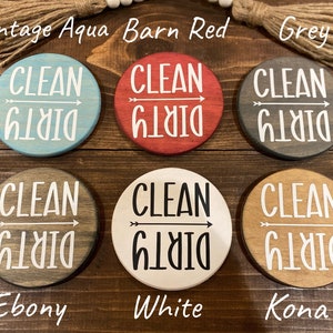 Clean Dirty Dishwasher Magnet, Clean Dirty Magnet, Kitchen Decor, Clean Dishes, Dirty Dishes, Round  Wood Magnet, Dishwasher Reminder Sign