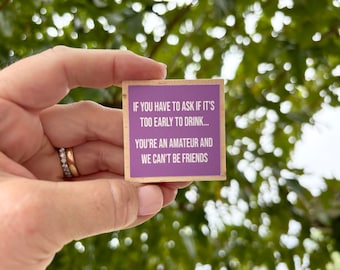 Funny Friendship Magnet: Girl Gang, Handmade 2" x 2" Wood Magnet, Bestie Gift, Friendship Keepsake, Birthdays, Soul Sister, Hilarious Quote