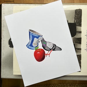 NYC Pigeon In The Wild Wall Art | Gallery Wall Illustration Print | Gift