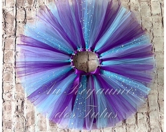 Purple, blue and sequin Mermaid Tutu skirt, 3 layers of tulle, adjustable belt.