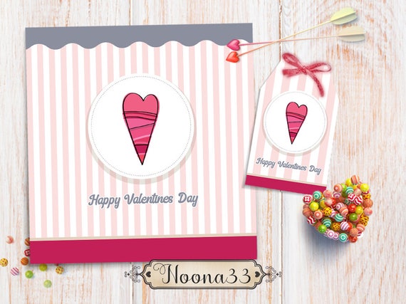 Valentine S Day Card For Him Her Anniversary Men Women Printable Diy Gift With Matching Tag Instant