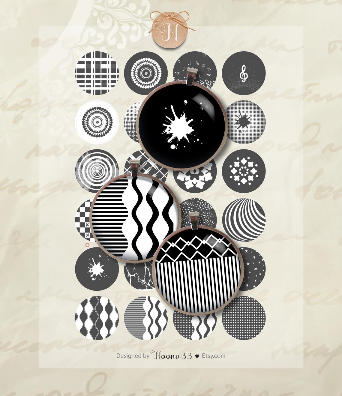 INSTANT DOWNLOAD Printable Digital Collage Sheet Black and White ...