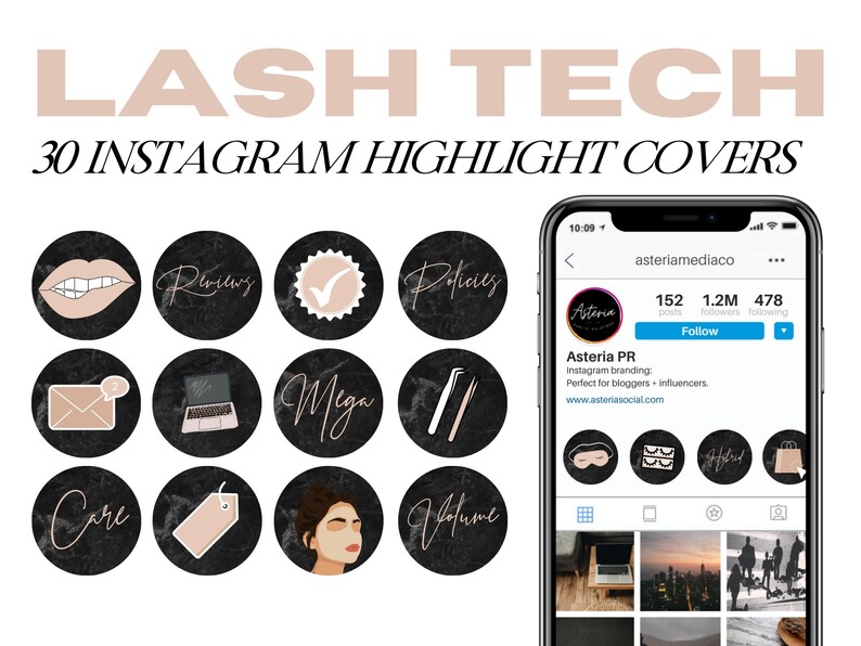 Lash Tech Instagram Highlight Covers Icons Technician - Etsy