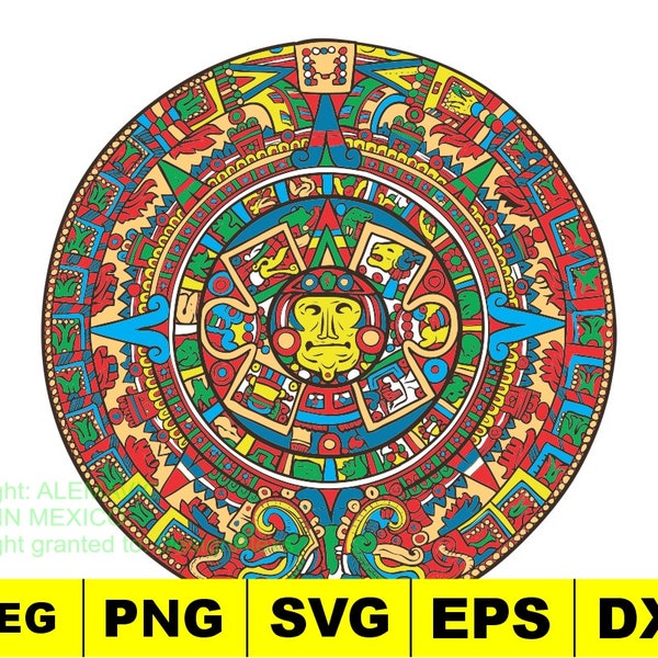 Aztec Calendar Svg Etsy Aztec Calendar Svg Etsy