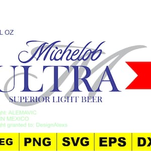 Michelob Ultra Superior Light Beer, Michelob Ultra, Digital File Beer Can Label 30 oz SVG for print and cut or htv on a shirt