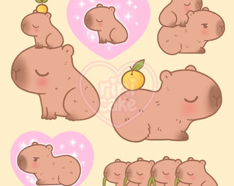 Capybara sticker sheet