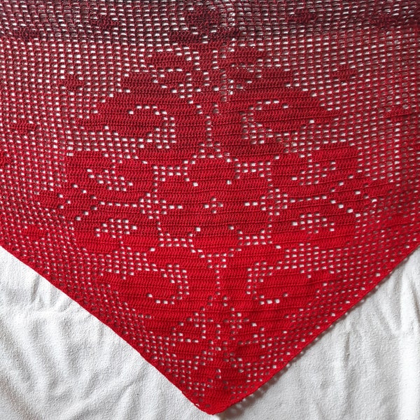 Directions !!! Triangular shawl Motif shawl Crochet shawl Cadeau