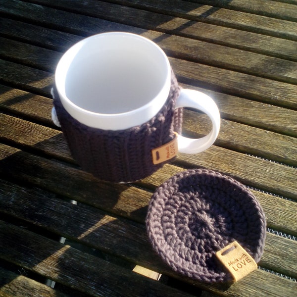 gehäkelter Tassenwärmer, mug cozy, Kaffeetasse, Wärmer, Becher, Kaffeebecher, Teetasse