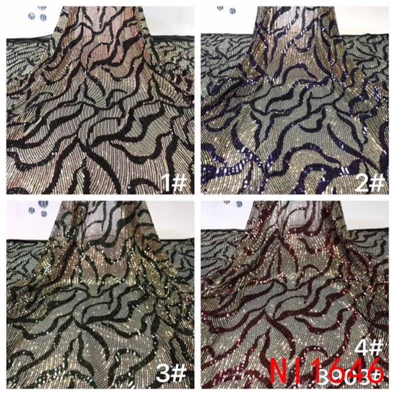 Sequins Tulle Lace Fabric High Quality Haute Couture Embroidery Tulle French Bridal Lace Fabric For Dresses 5 yards