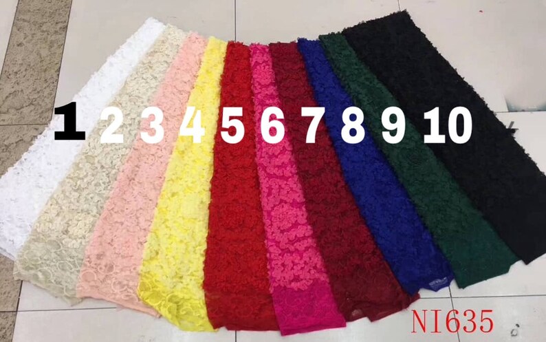 New Design High Quality Lace 3D Flower Fabric Bridal Lace Fabric Tulle French Lace Fabric 5 Yards