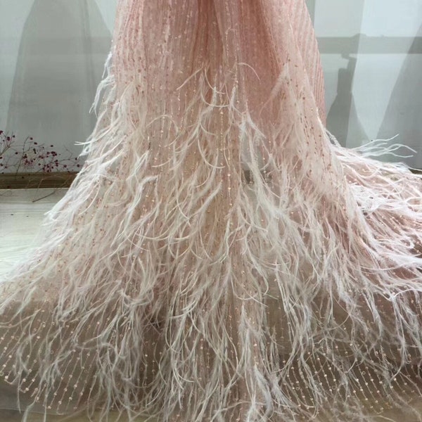 3d plume gland haute couture luxe dentelle tissu tulle dentelle pour robes dentelle tissu avec paillettes dentelle dentelle française