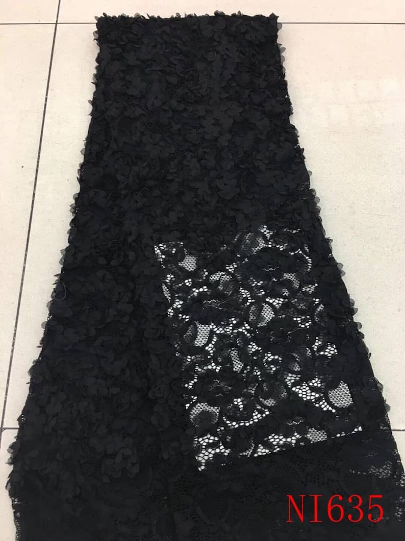 New Design High Quality Lace 3D Flower Fabric Bridal Lace Fabric Tulle French Lace Fabric 5 Yards