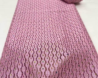 Luxury Cord Lace Fabric, Embroidered Aso Ebi, 5 Yards