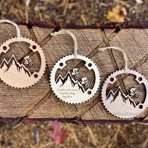 Mountain Bike Natural Wood Ornament | MTB | XC | Downhill | Christmas Tree | Holidays | Stocking Tag | Basket Tag | Personalized Gift