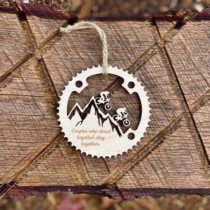 Mountain Bike Natural Wood Ornament MTB XC Downhill Christmas Tree Holidays Stocking Tag Basket Tag Personalized Gift image 8