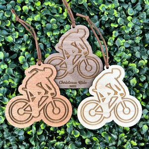 Road Bike Cyclist Natural Wood Ornament | Gravel Bike | Bicycle | Personalized Gift | Christmas Ornament | Stocking Tag | Basket Tag