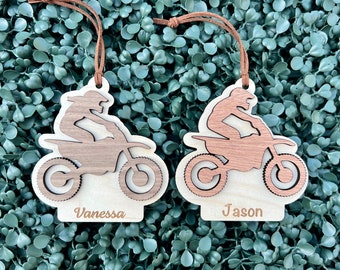 Dirt Bike Layered Ornament | Natural Wood | Motocross | Personalized Gift | Family Gift | Racing | MX | Motorsport | Supercross