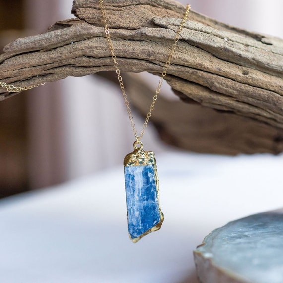 Raw kyanite necklace clearance