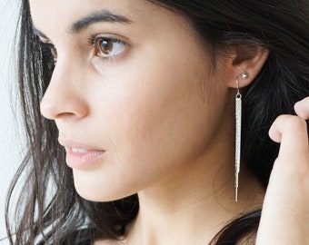 Fringe Earrings • Gold Fill, Sterling Silver • Duster Earrings • Wedding Jewelry • Minimalist Jewelry • Statement Earrings