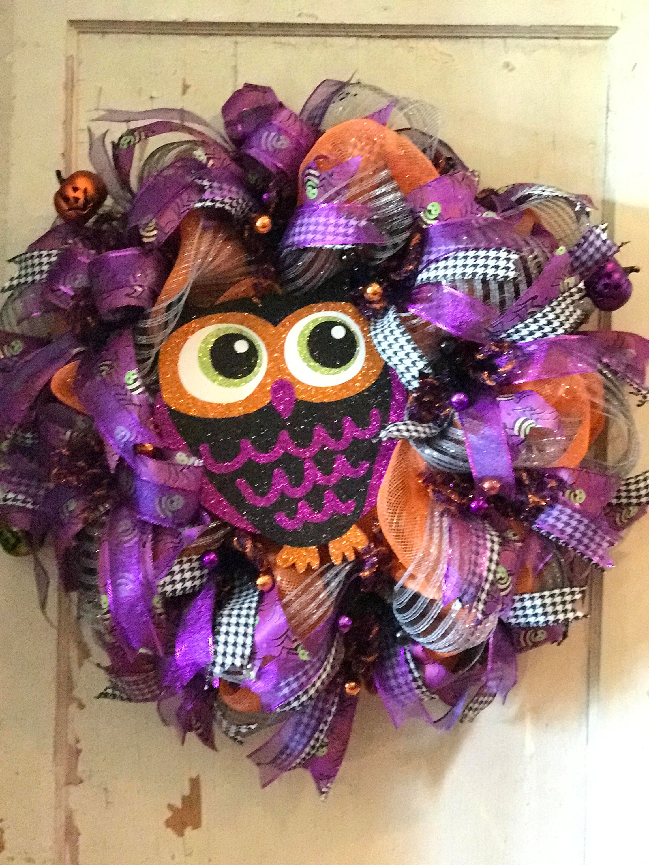 Owl Wreath 26 inch Wreath Best Halloween Door Fall Outdoor Etsy