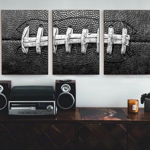 Set of 3 Black and White Football Prints, American Football Printable Gift, Sports Wall Art, Teen Boys Room Decor, Kids Artwork, NFL Poster