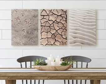 Lot de 3 estampes de paysages de sable de la côte est, art mural côtier de salon, décoration de chambre d'amis, affiche de ferme rustique, idée cadeau canadienne