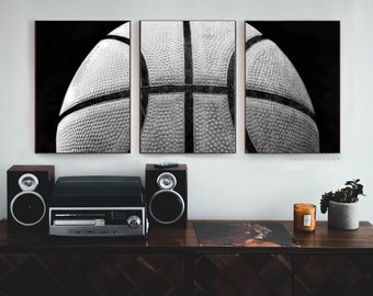 Lot de 3 impressions de basket-ball noir et blanc, basket-ball imprimable, art mural sport, décoration de chambre d'adolescent, oeuvre d'art pour enfants, affiche NBA, cadeau entraîneur