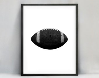 Football Printable Art, Black and White American Football Home Decor, Sports Wall Art, Teenage Boy Bedroom Poster, Teen Girl Room Prints