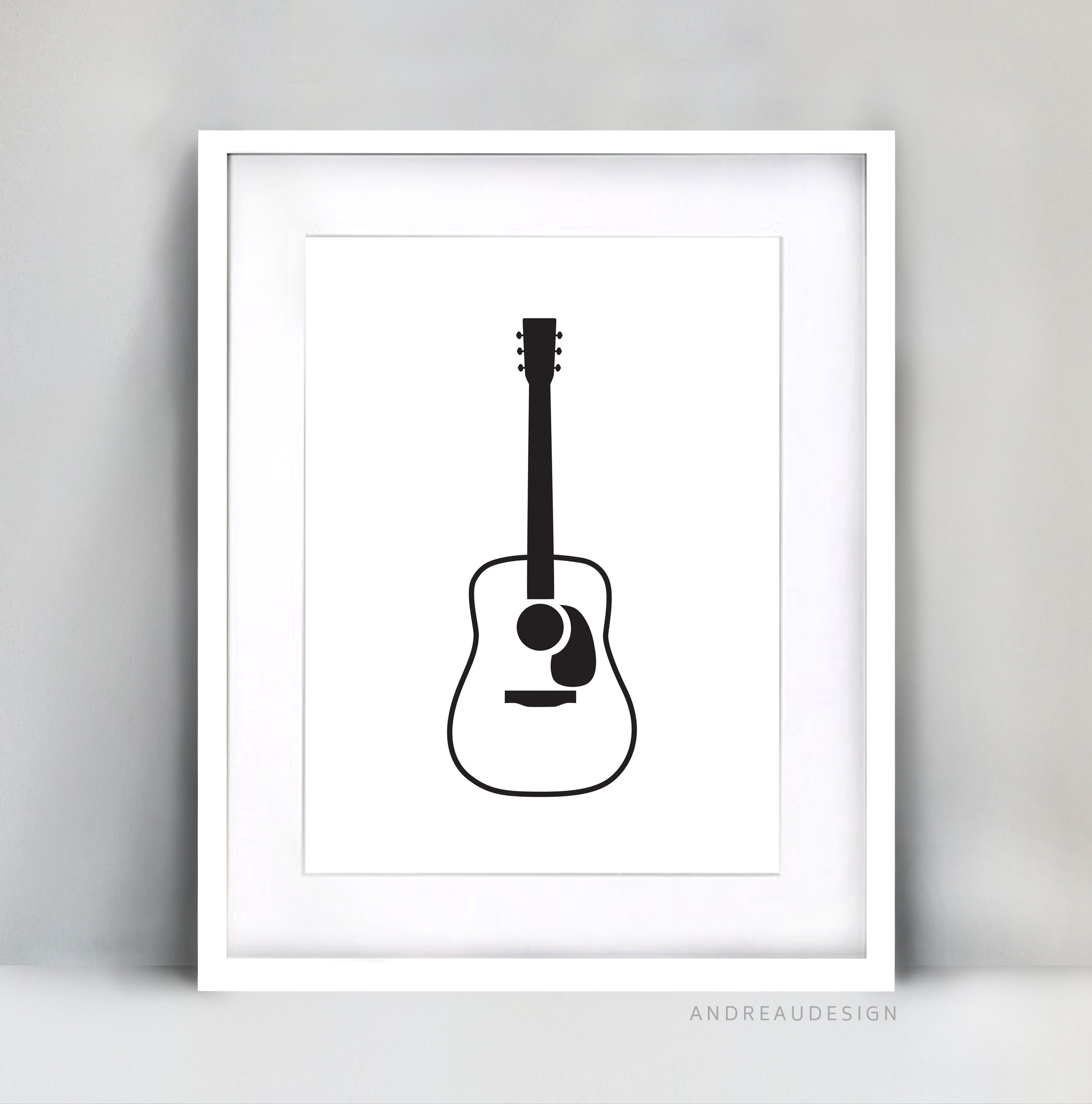 アート・デザイン・音楽 BLACK AND WHITE ERROTIC PHOTOGRAPHY Black and White Acoustic Guitar Printable Art, Music Guitar
