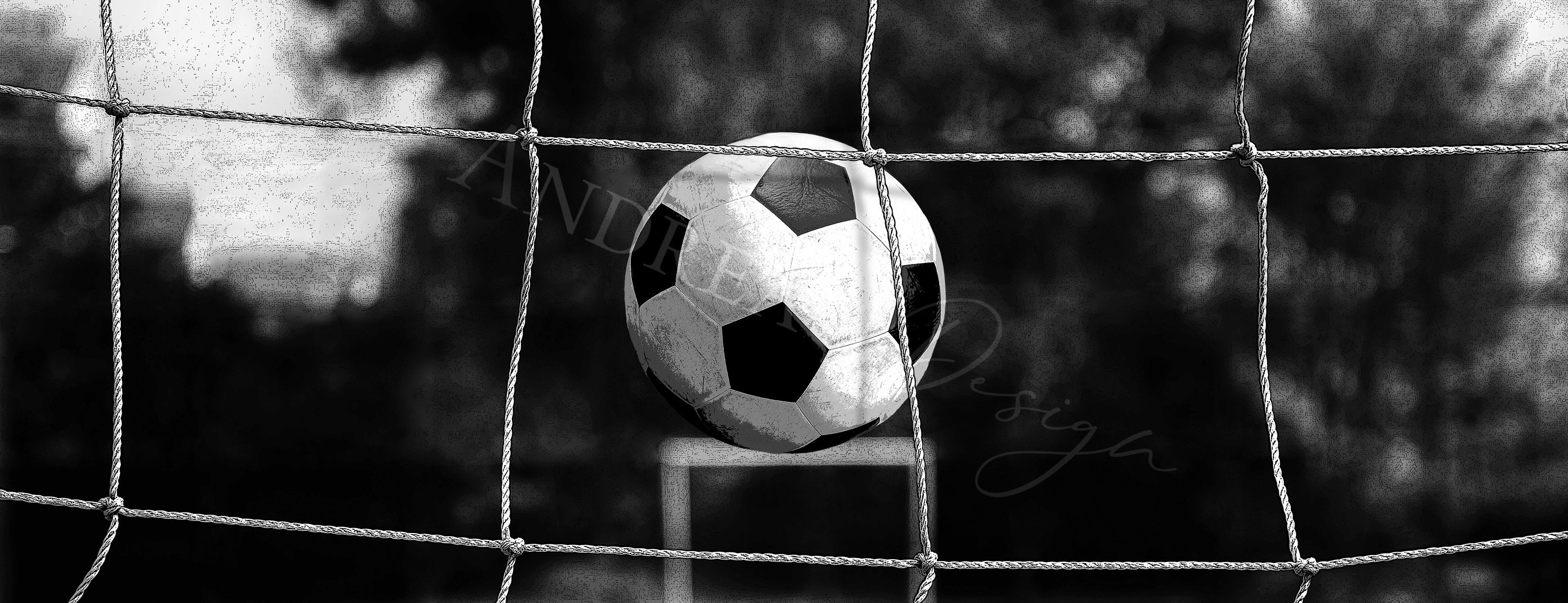 Set of 3 Soccer Ball and Net Black and White Prints Soccer Etsy