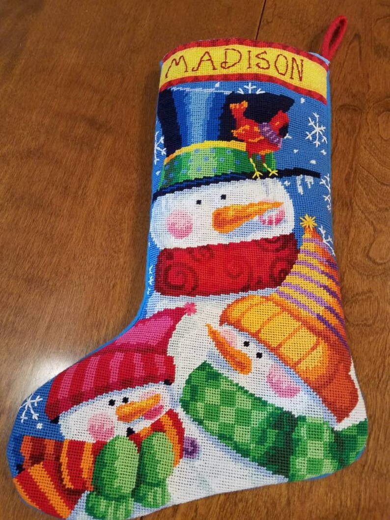 Needlepoint Christmas Stocking Personalized image 5