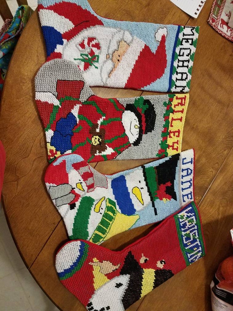 Needlepoint Christmas Stocking Personalized image 4