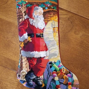 Needlepoint Christmas Stocking Personalized image 1