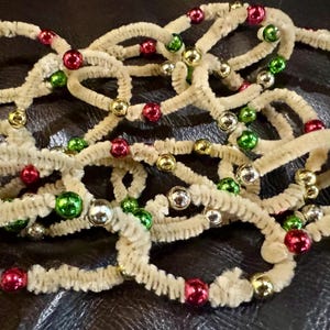 Vintage  Mercury Bead chenille Garland