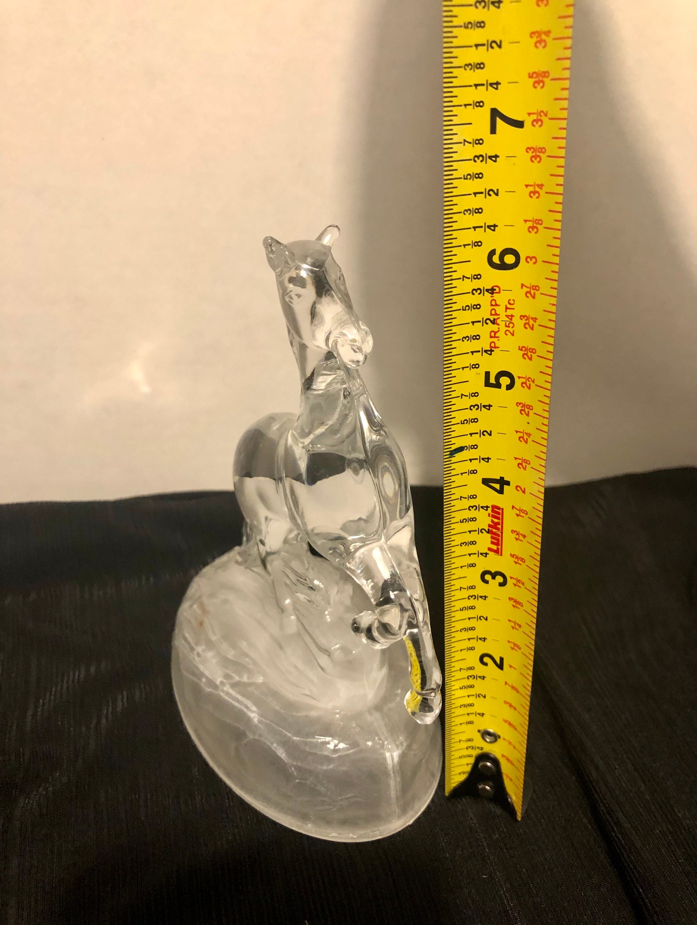 Vintage Glass Horse Statue Figurine Etsy