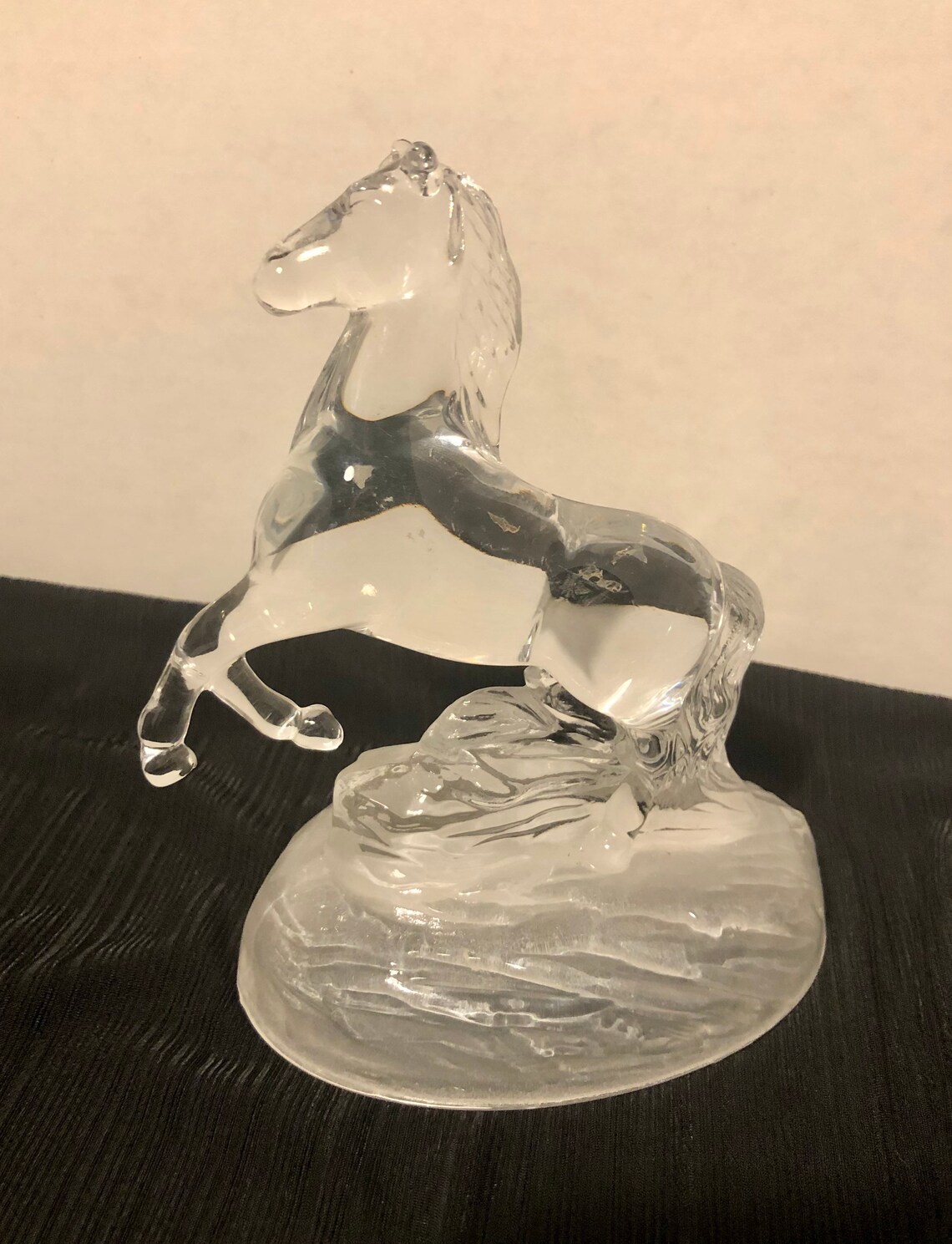 Vintage Glass Horse Statue Figurine Etsy