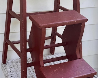 Vintage Wooden Step Ladder Rustic Farmhouse Décor, Plant Stand, Display ...