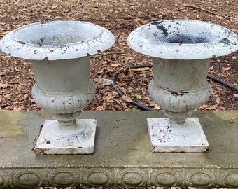 Pair Cast Iron Planters