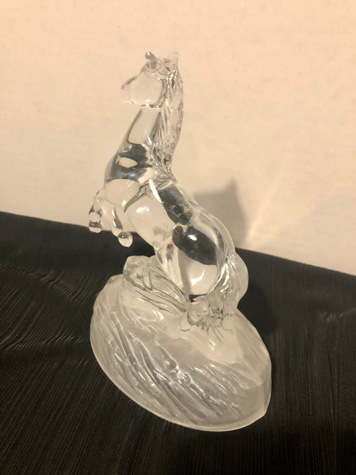 Vintage Glass Horse Statue Figurine Etsy