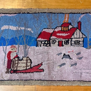 antique  hooked rug