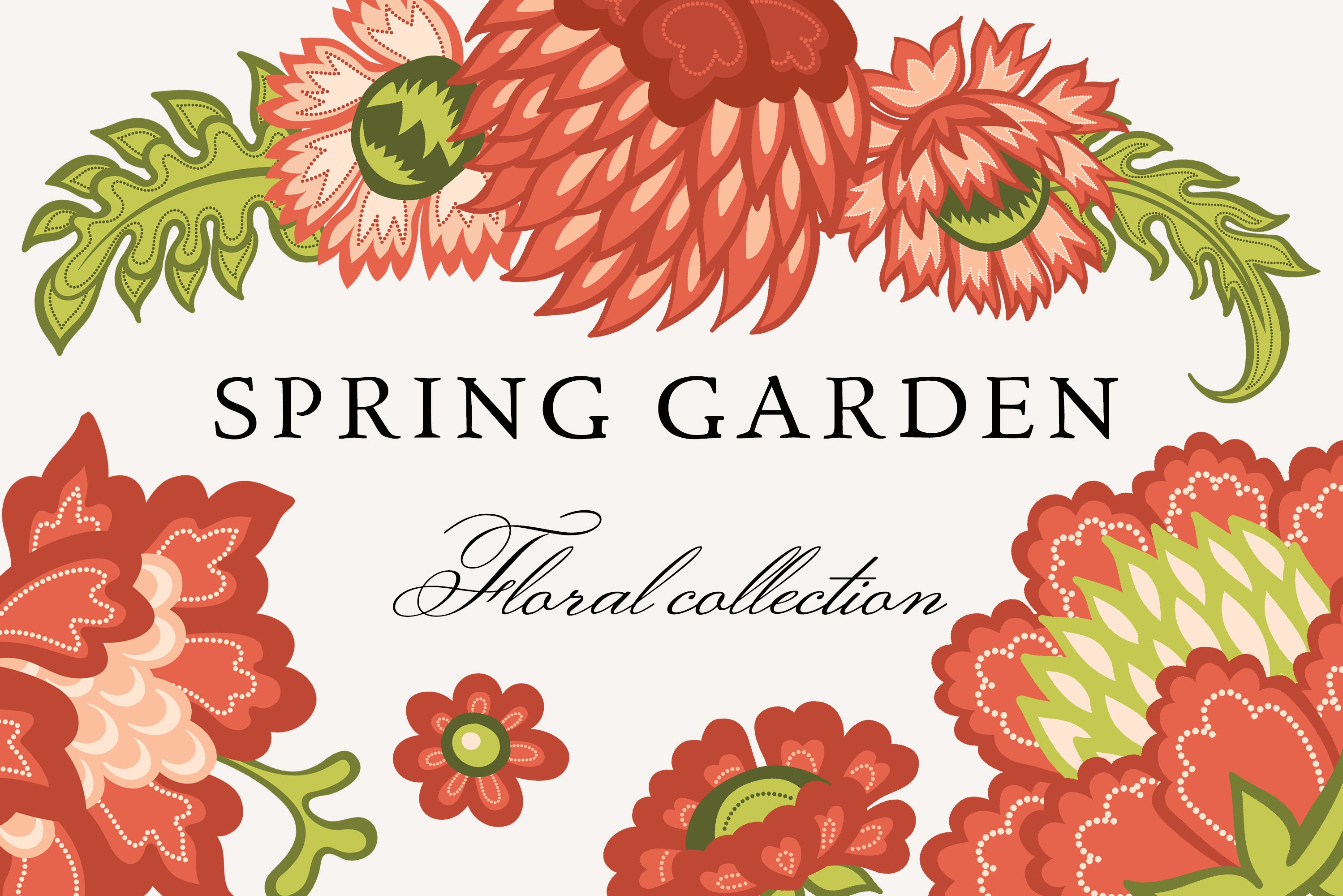 Download Botanical Flower Vector Clipart Svg Spring Garden Floral Etsy